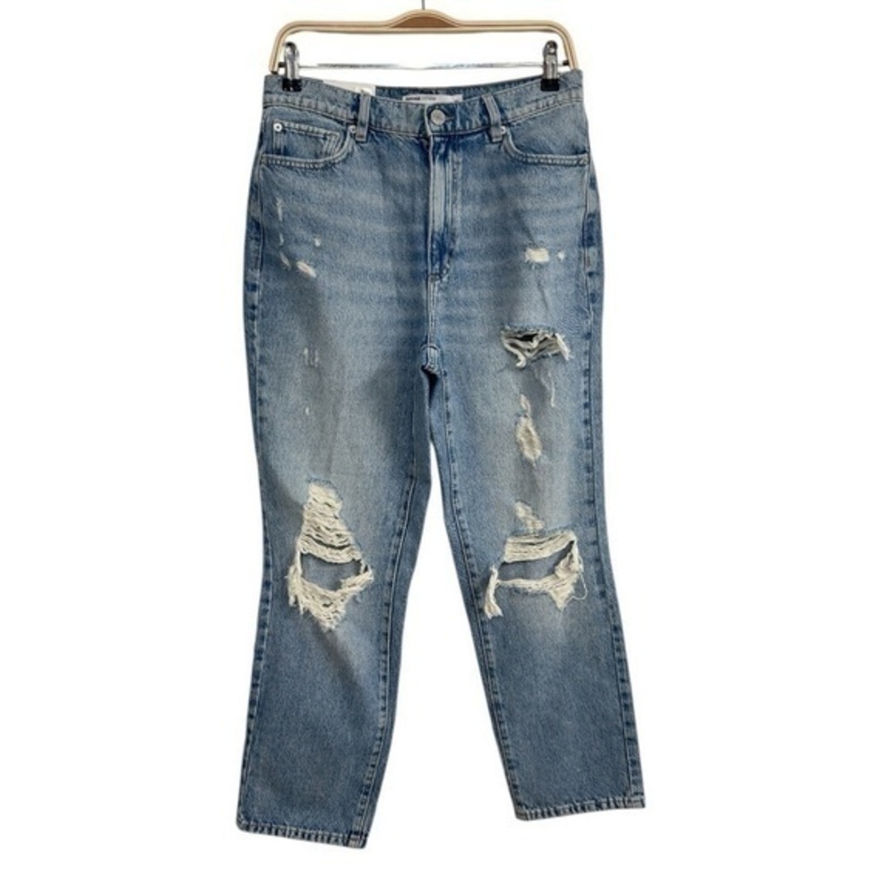 NWT Garage Denim Jean Vintage Straight Toby Blue Size 9 Destructed Straight Blue